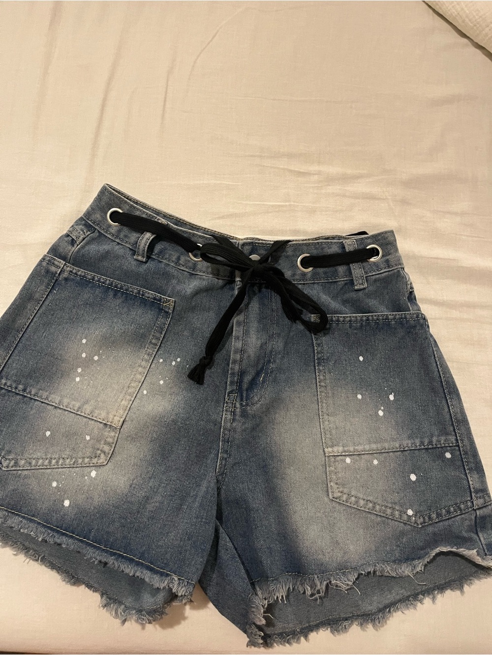 Women’s Distressed Denim Utility Shorts